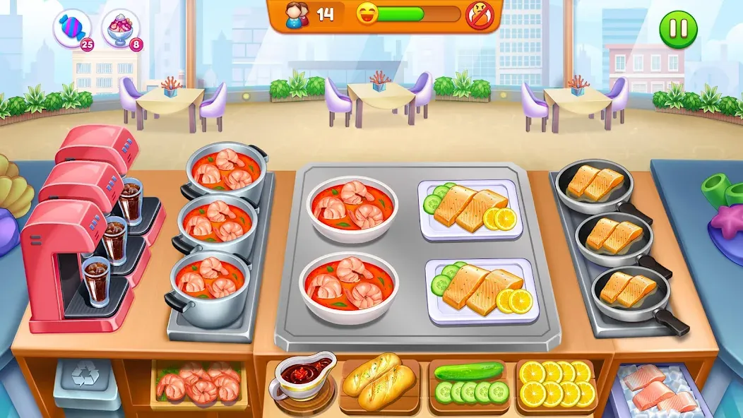 Скачать Cooking Restaurant Food Games [MOD: много денег и открыты уровни] на телефон — скриншот 1