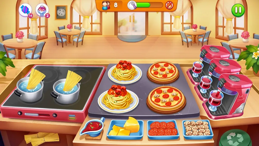 Скачать Cooking Restaurant Food Games [MOD: много денег и открыты уровни] на телефон — скриншот 2