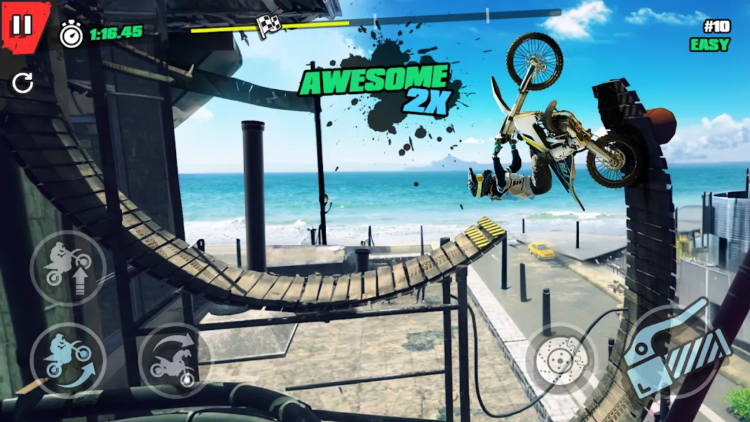 Взломанная Trial Mania: Dirt Bike Games [MOD: безлимитные монеты и открытые уровни] на Андроид — скриншот 2