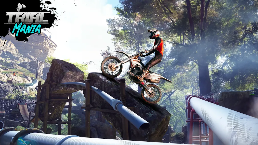 Взломанная Trial Mania: Dirt Bike Games [MOD: безлимитные монеты и открытые уровни] на Андроид — скриншот 5