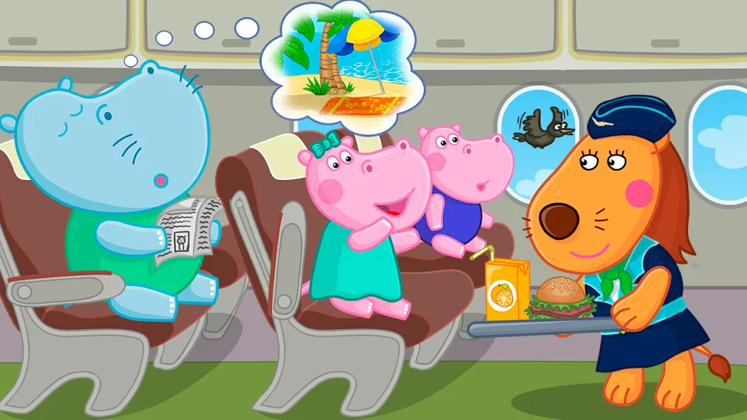 Hippo: Airport Profession Game [MOD: все профессии и уровни открыты] — Скачать бесплатно (APK) — скриншот 1