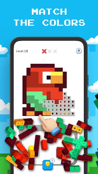 Скачать Blockin' Color - Block Puzzle [MOD: безлимитные подсказки и жизни] — скриншот 2