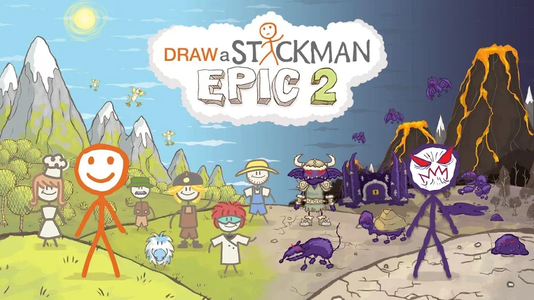 Взломанная Draw a Stickman: EPIC 2 [MOD: разблокированы все уровни и персонажи] на Андроид — скриншот 1