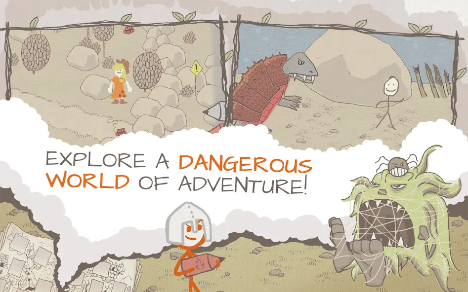 Взломанная Draw a Stickman: EPIC Free [MOD: безлимитные подсказки и открыты все уровни] на Андроид — скриншот 3