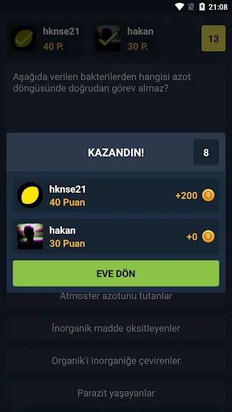 Скачать Biyoloji Quiz - PvP Online [MOD: все вопросы разблокированы] — скриншот 3