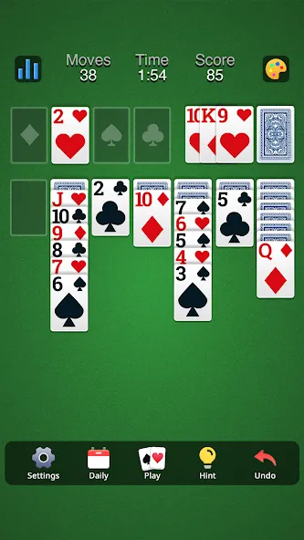 Взломанная Classic Solitaire - Klondike [MOD: без рекламы и все карты открыты] на Андроид — скриншот 2