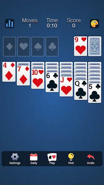 Взломанная Classic Solitaire - Klondike [MOD: без рекламы и все карты открыты] на Андроид — скриншот 4