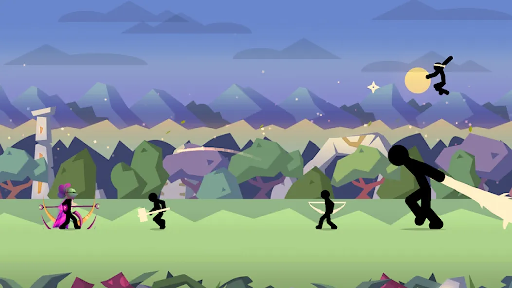 Stick Fight: Shadow Archer [MOD: безлимитные стрелы и усиленный урон] последняя версия — скриншот 2