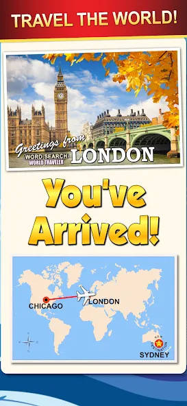 Word Search World Traveler [MOD: безлимитные подсказки и жизни] (Бесплатно / APK) — скриншот 3