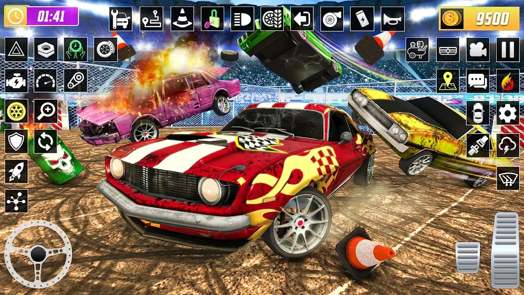 Скачать X Demolition Derby : Car Games [MOD: безлимитные деньги и открыты все машины] на телефон — скриншот 1
