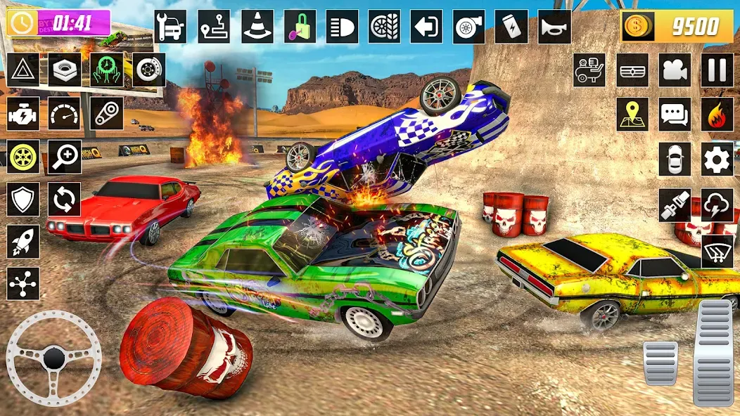 Скачать X Demolition Derby : Car Games [MOD: безлимитные деньги и открыты все машины] на телефон — скриншот 2