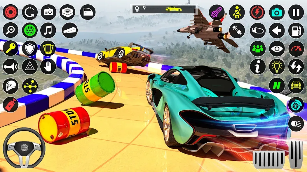 Взломанная GT Car Stunt Race: Mega Ramps [MOD: безлимитные деньги и все машины открыты] на Андроид — скриншот 2