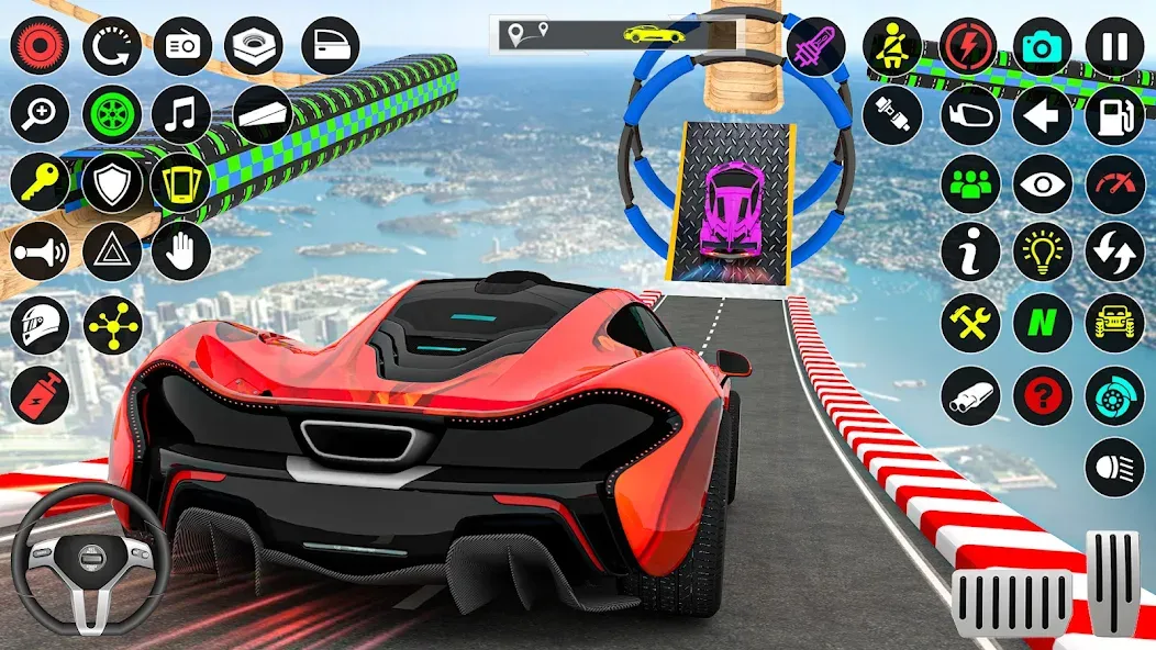 Взломанная GT Car Stunt Race: Mega Ramps [MOD: безлимитные деньги и все машины открыты] на Андроид — скриншот 4