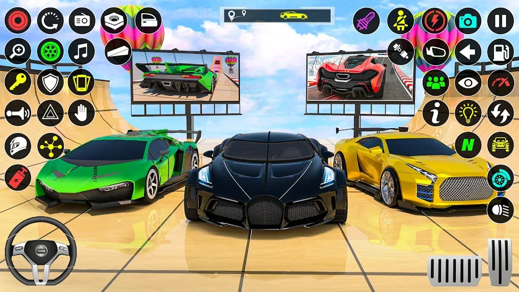 Взломанная GT Car Stunt Race: Mega Ramps [MOD: безлимитные деньги и все машины открыты] на Андроид — скриншот 5