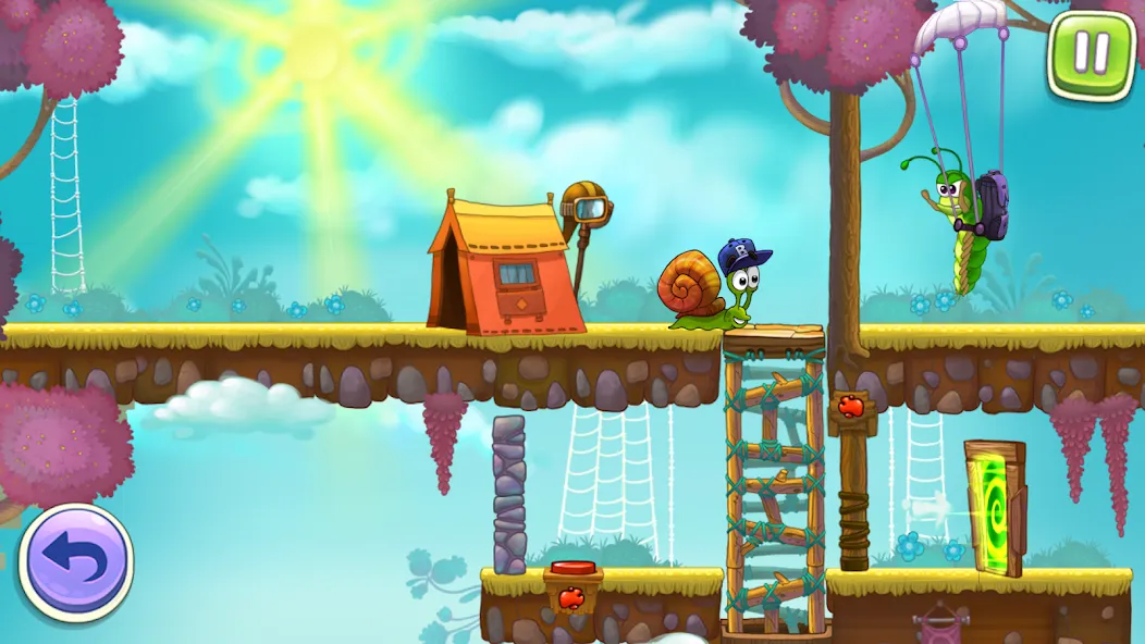 Взломанная Snail Bob 3 [MOD: безлимитные деньги и все уровни] на Андроид — скриншот 1