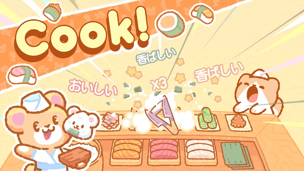 Скачать Kuma Sushi Bar [MOD: много денег и все рецепты открыты] — скриншот 2