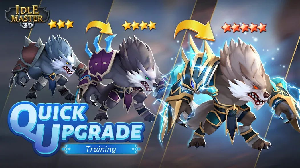 Взломанная Idle Master- 3D AFK Arena [MOD: безлимитные деньги и усиленные герои] на Андроид — скриншот 3