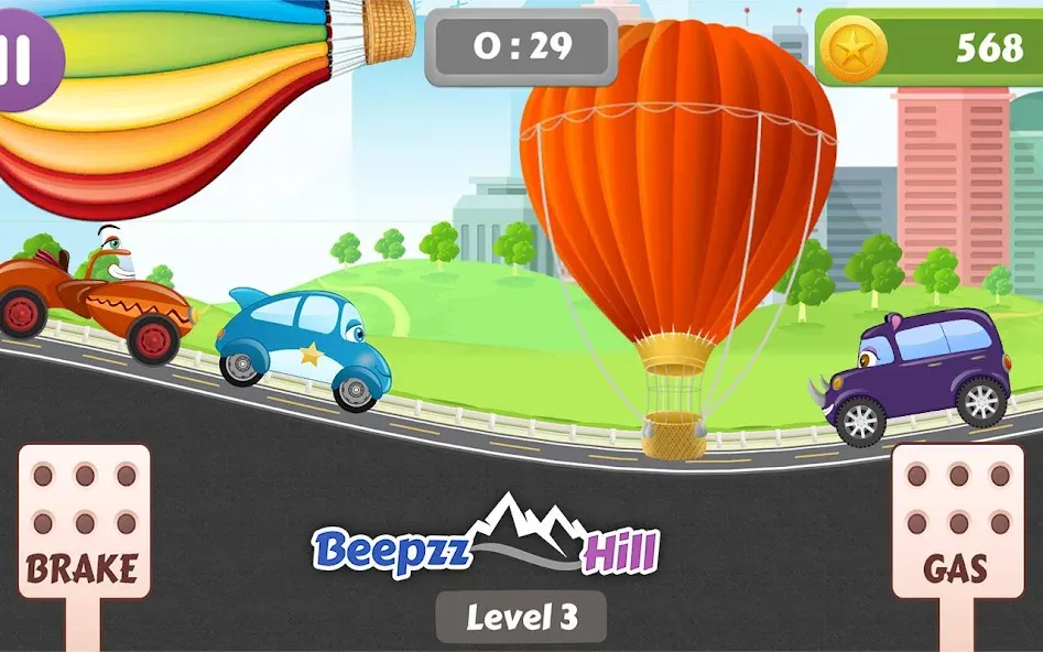 Взломанная Car Racing game for toddlers [MOD: без рекламы и все машины открыты] на Андроид — скриншот 2