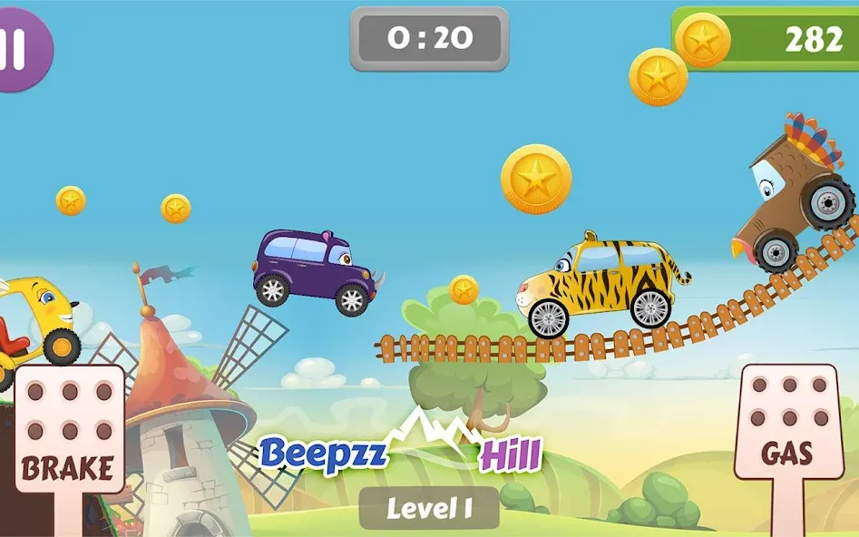 Взломанная Car Racing game for toddlers [MOD: без рекламы и все машины открыты] на Андроид — скриншот 3