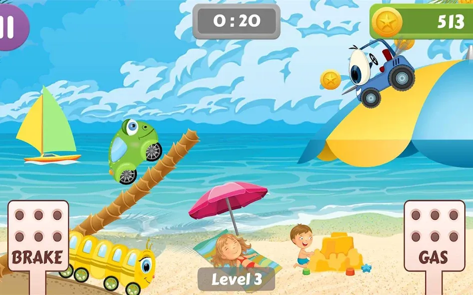 Взломанная Car Racing game for toddlers [MOD: без рекламы и все машины открыты] на Андроид — скриншот 4