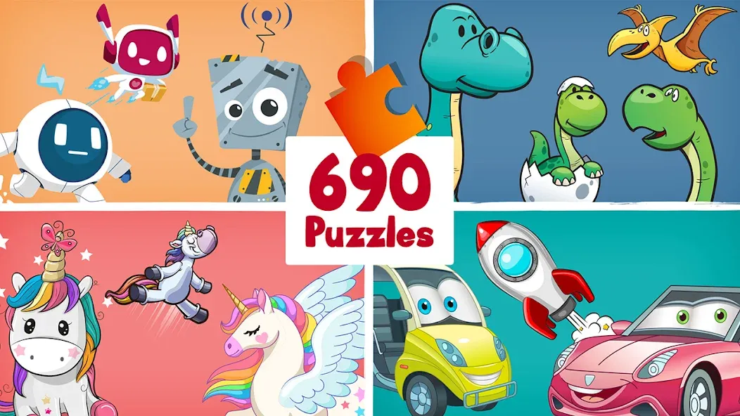 Скачать 690 Puzzles for preschool kids [MOD: открыты все пазлы и уровни] на телефон — скриншот 1