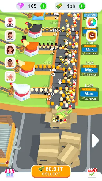 Idle Egg Factory [MOD: безлимитные деньги и ресурсы] на Андроид — скриншот 2