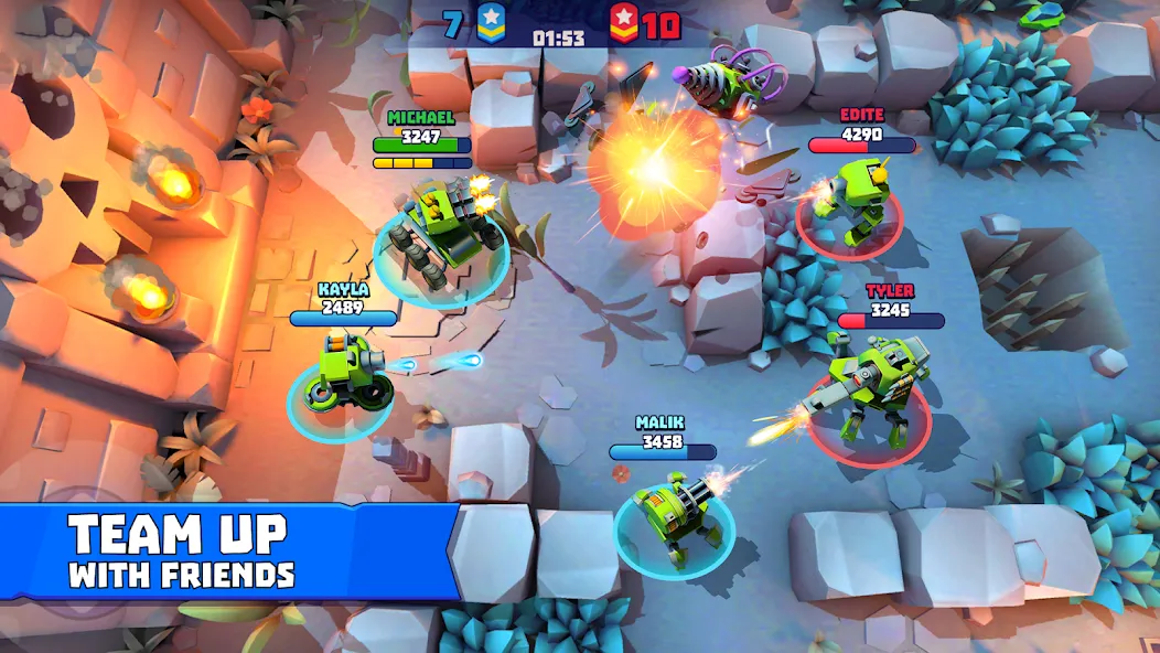 Tanks a Lot - 3v3 Battle Arena [MOD: безлимитные деньги и всё открыто] — Скачать бесплатно (APK) — скриншот 3