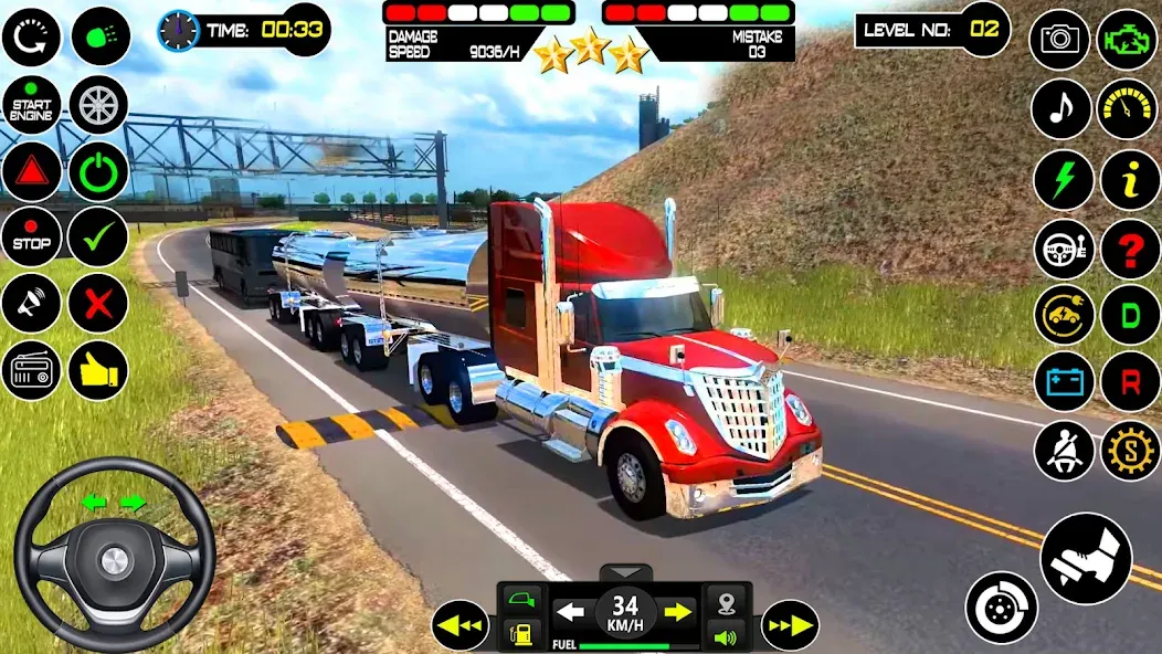 US Truck Driving Cargo Game 3D [MOD: безлимитные деньги и топливо] последняя версия — скриншот 3