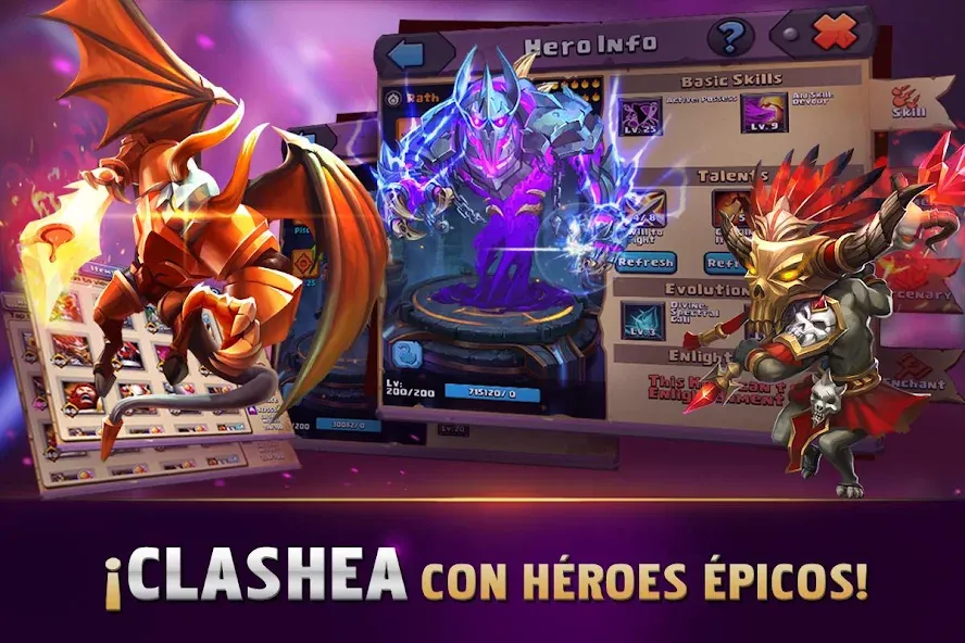 Clash of Lords 2: Español [MOD: безлимитные ресурсы и усиленные герои] (Бесплатно / APK) — скриншот 2