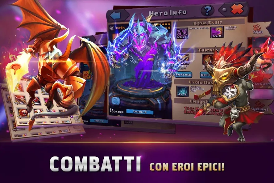Clash of Lords 2: Italiano [MOD: безлимитные ресурсы и усиленные герои] на Андроид — скриншот 2