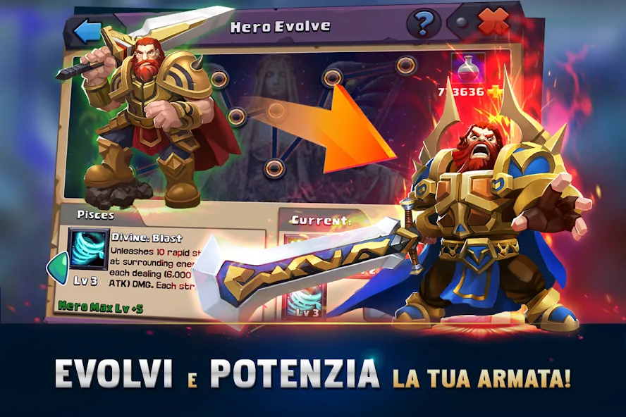 Clash of Lords 2: Italiano [MOD: безлимитные ресурсы и усиленные герои] на Андроид — скриншот 3