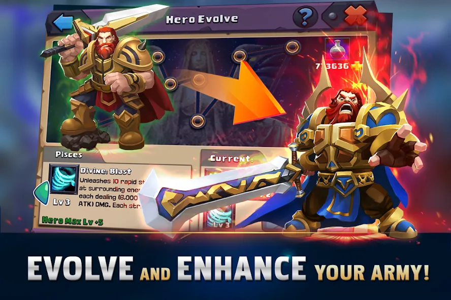 Clash of Lords: Guild Castle [MOD: безлимитные ресурсы и алмазы] последняя версия — скриншот 2