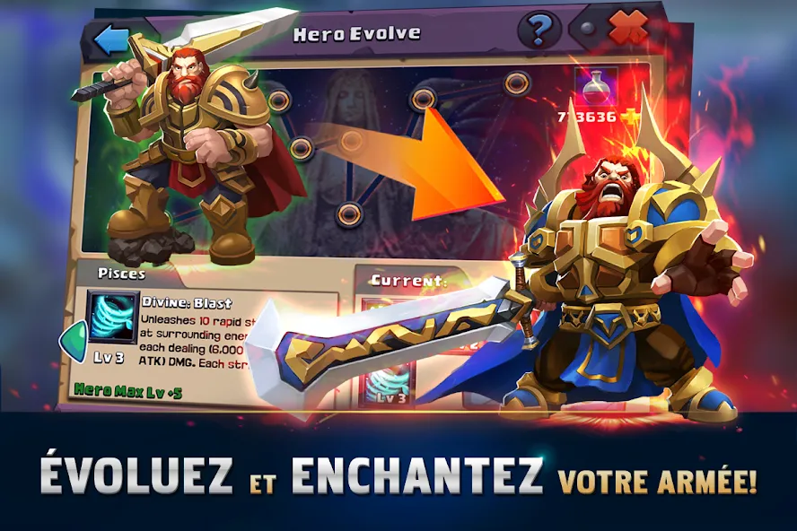 Clash of Lords 2: Clash Divin [MOD: безлимитные ресурсы и усиленные герои] (Бесплатно / APK) — скриншот 3