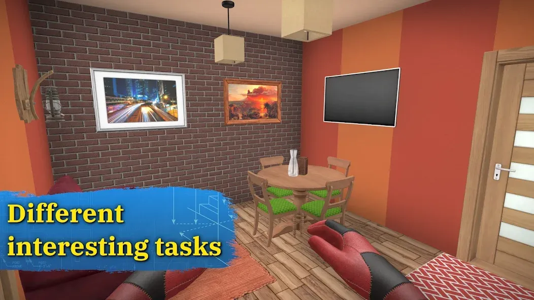 Скачать House Flipper: Home Design [MOD: безлимитные деньги и мебель бесплатно] на телефон — скриншот 3