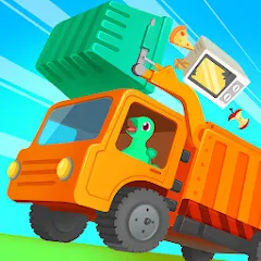 Dinosaur GarbageTruck:for kids [MOD: все мусоровозы и уровни открыты] (Бесплатно / APK)