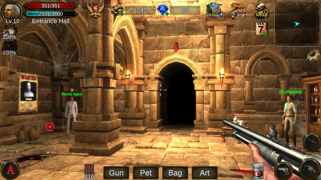 Скачать Dungeon Shooter : Dark Temple [MOD: безлимитные деньги и патроны] на телефон — скриншот 1