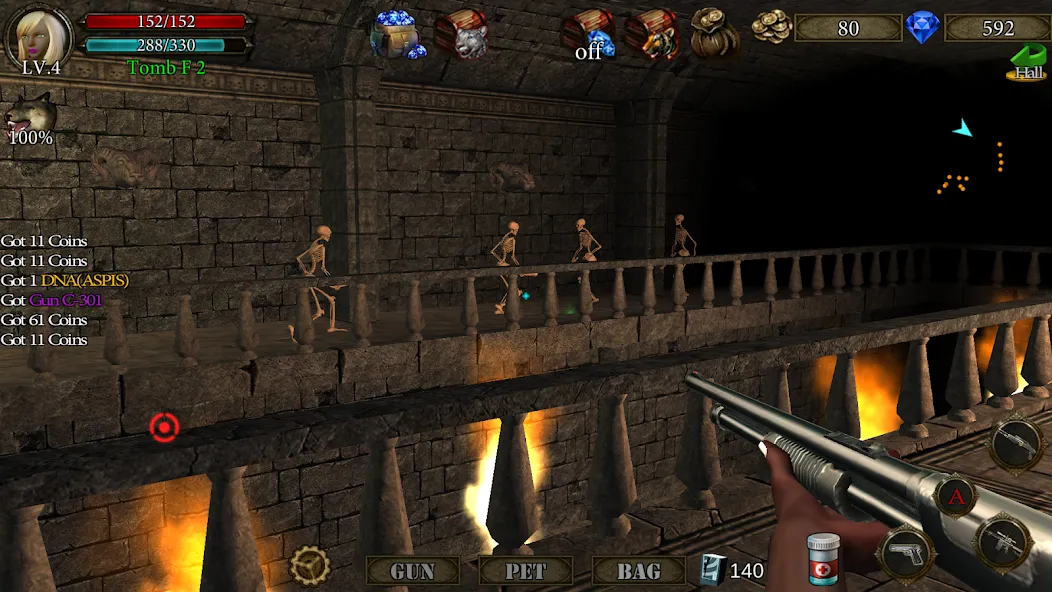 Скачать Dungeon Shooter : Dark Temple [MOD: безлимитные деньги и патроны] на телефон — скриншот 3