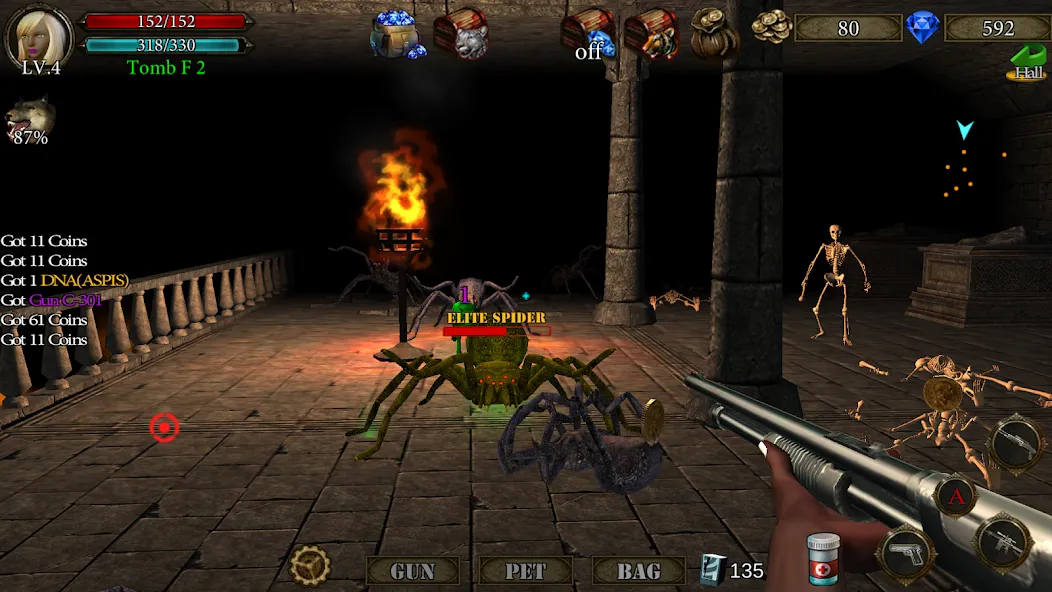 Скачать Dungeon Shooter : Dark Temple [MOD: безлимитные деньги и патроны] на телефон — скриншот 5