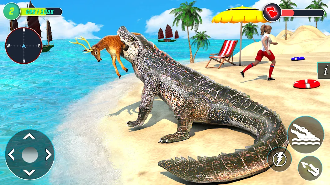 Скачать Crocodile Games: Animal Games [MOD: новые крокодильи приключения без ограничений] на телефон — скриншот 1
