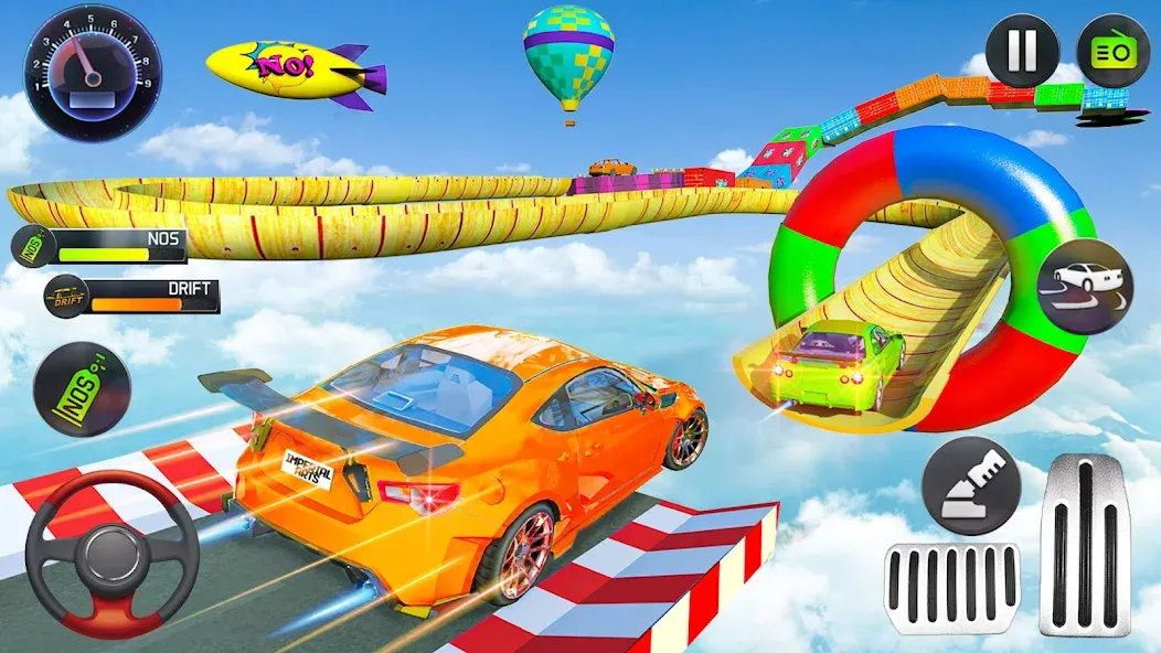 Mega Ramp Car Stunts Race Game [MOD: безлимитные деньги и все машины открыты] (Бесплатно / APK) — скриншот 1