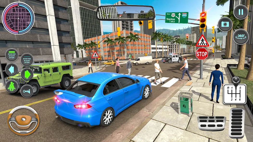 Взломанная Modern Car Driving School Game [MOD: безлимитные деньги и все машины открыты] на Андроид — скриншот 3