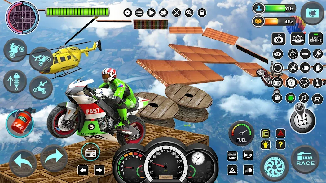 Mega Ramp Bike Stunts Games 3D [MOD: безлимитные деньги и все байки открыты] (Бесплатно / APK) — скриншот 3