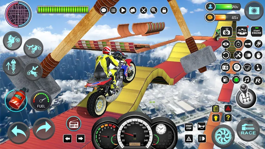Mega Ramp Bike Stunts Games 3D [MOD: безлимитные деньги и все байки открыты] (Бесплатно / APK) — скриншот 4