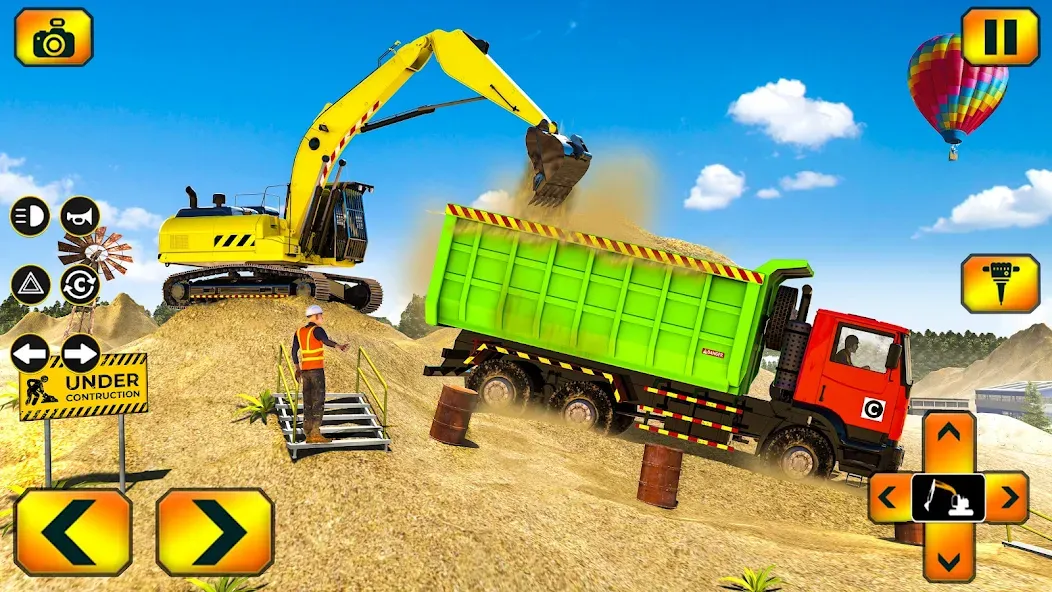 Скачать взлом Sand Excavator Simulator Games [MOD: безлимитные деньги и техника] — скриншот 5