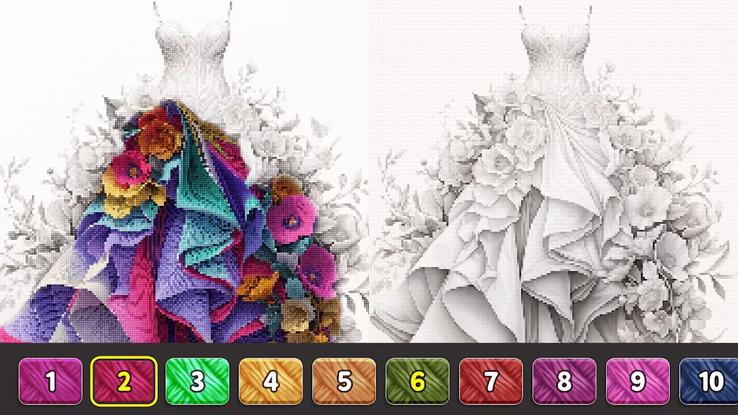 Скачать Cross Stitch: Color by Number [MOD: без рекламы и все узоры открыты] на телефон — скриншот 2