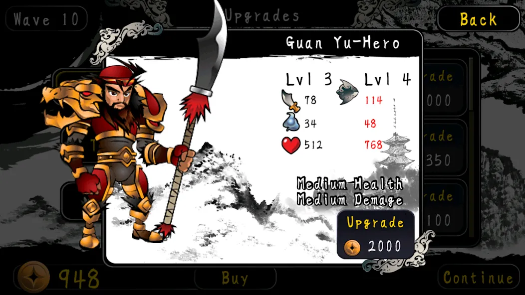 Three Kingdoms Defense [MOD: безлимитные ресурсы и мощные герои] — Скачать бесплатно (APK) — скриншот 4