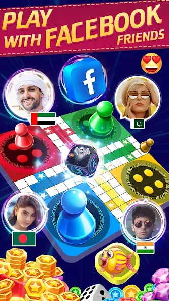 Скачать Online Ludo Game Multiplayer [MOD: много игроков и бесконечные победы] — скриншот 1