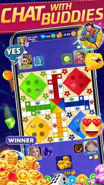 Скачать Online Ludo Game Multiplayer [MOD: много игроков и бесконечные победы] — скриншот 2