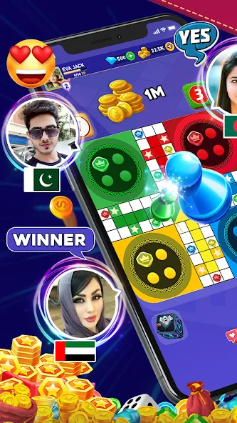 Скачать Online Ludo Game Multiplayer [MOD: много игроков и бесконечные победы] — скриншот 4