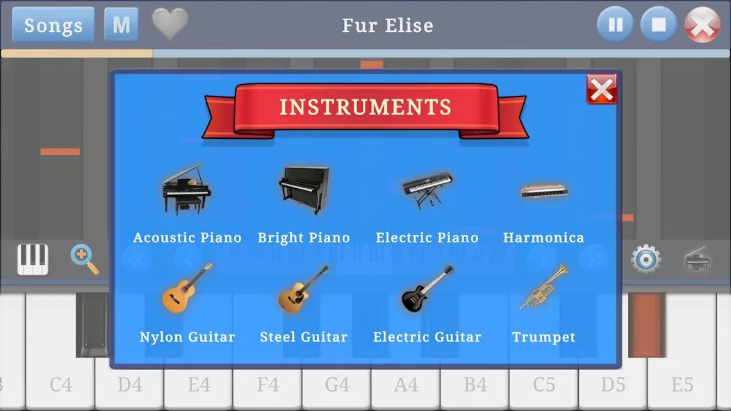 Скачать взлом Piano Music & Songs [MOD: безлимитные ноты и открыты все песни] — скриншот 3